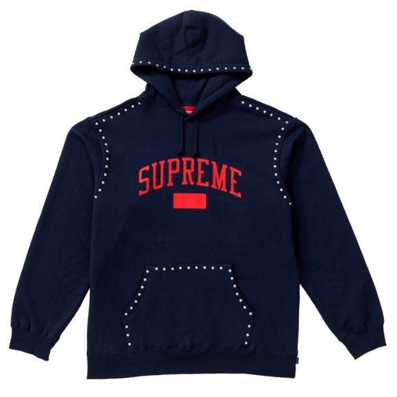 supreme studded hooded sweatshirt